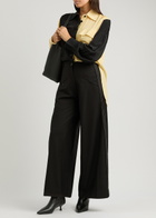Lovebirds Wide-leg Twill Trousers Black