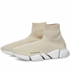 Balenciaga Men's Speed 2.0 LT Sneakers in Light Beige/White