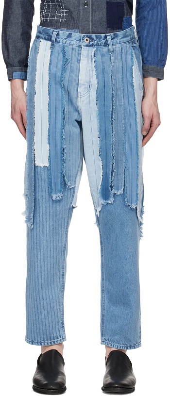 Photo: FDMTL Blue Obi-Strip Jeans