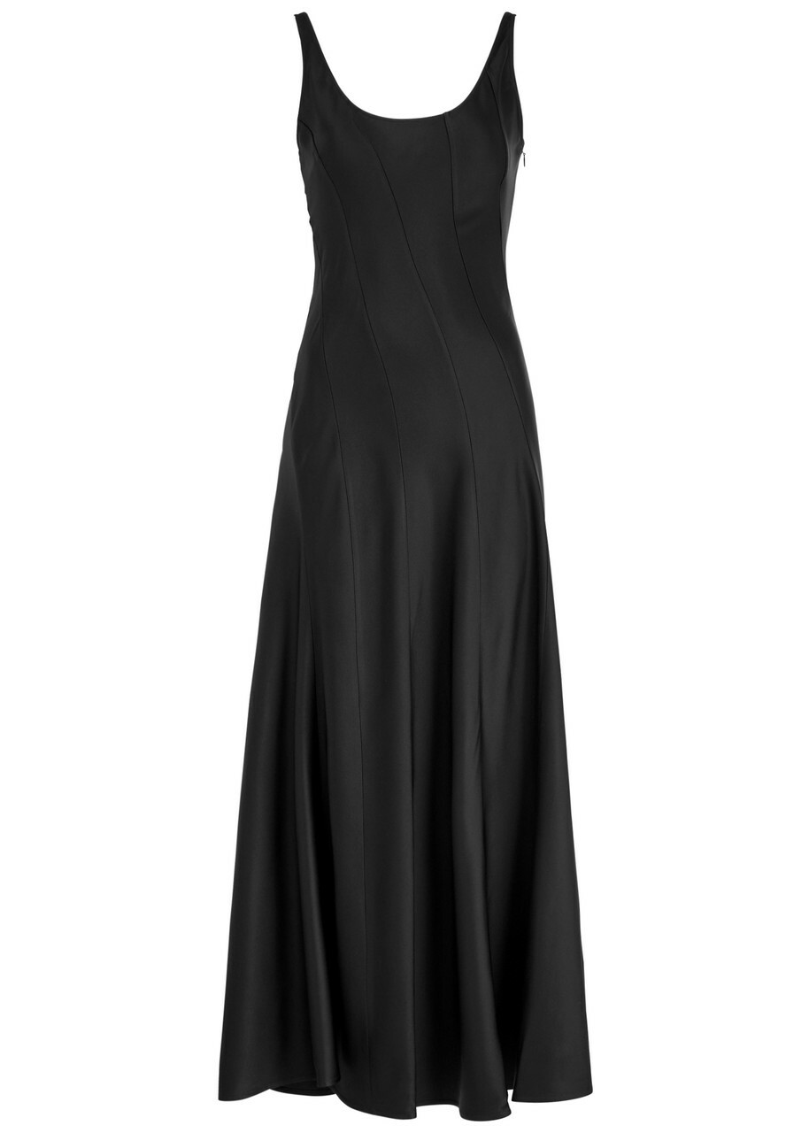 Jil Sander Satin Maxi Dress Black Jil Sander