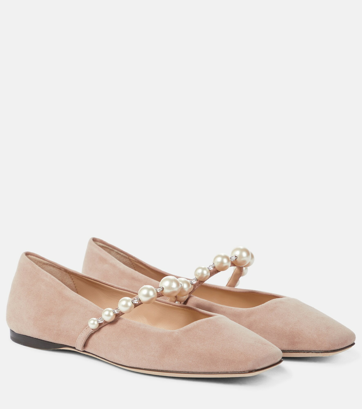 Jimmy Choo - Ade embellished suede ballet flats Jimmy Choo