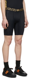 Versace Underwear Black Greca Bike Shorts