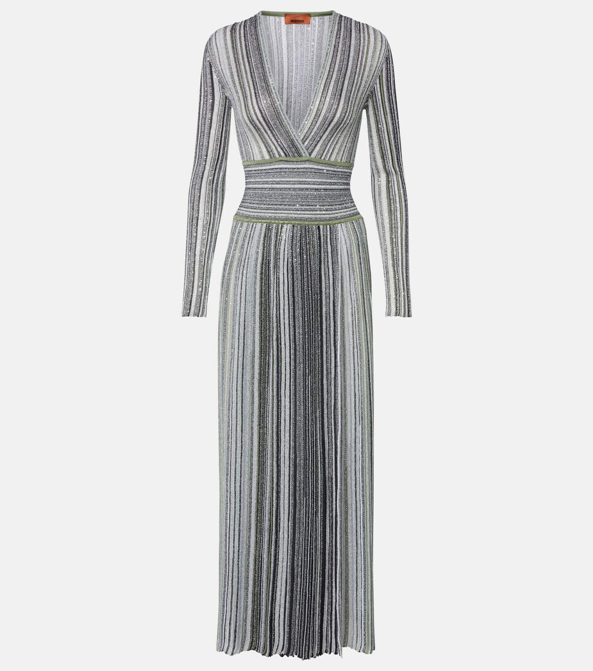 Missoni Striped lamé maxi dress