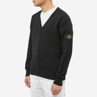 Stone Island Men's Raw Hand Cotton Knitted Cardigan in Black