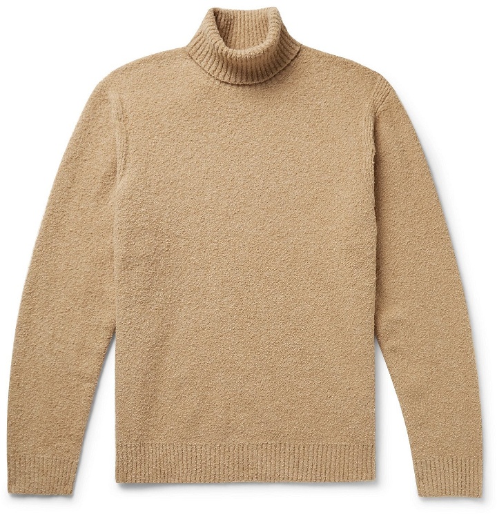 Photo: CLUB MONACO - Cotton-Blend Bouclé Rollneck Sweater - Brown