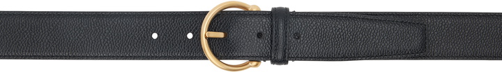 Photo: Thom Browne Black Pebble Grain Round Buckle Belt