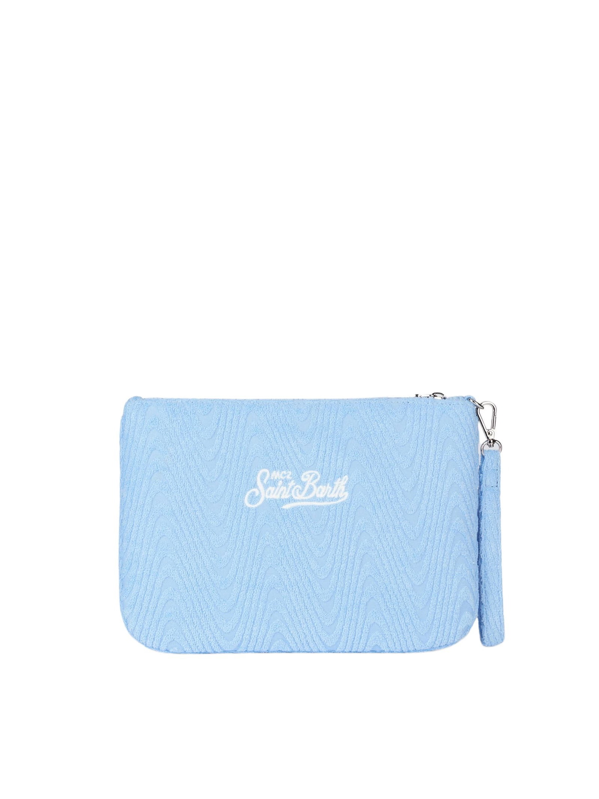 MC2 Saint Barth Light Blue Terry Embossed Parisienne Sponge Pouch Bag
