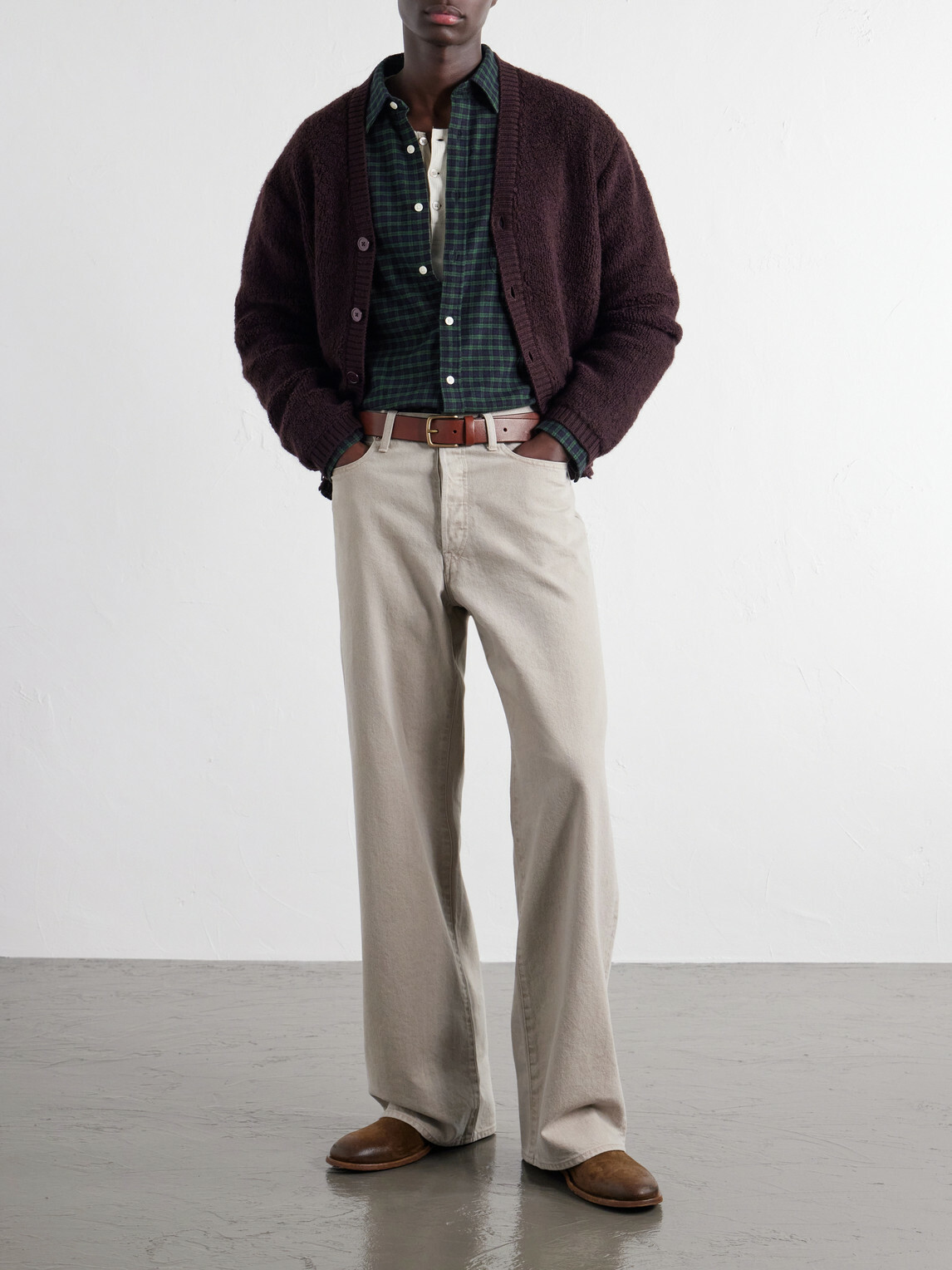 NN07 - 60064 Wool-Terry Fleece Cardigan - Brown