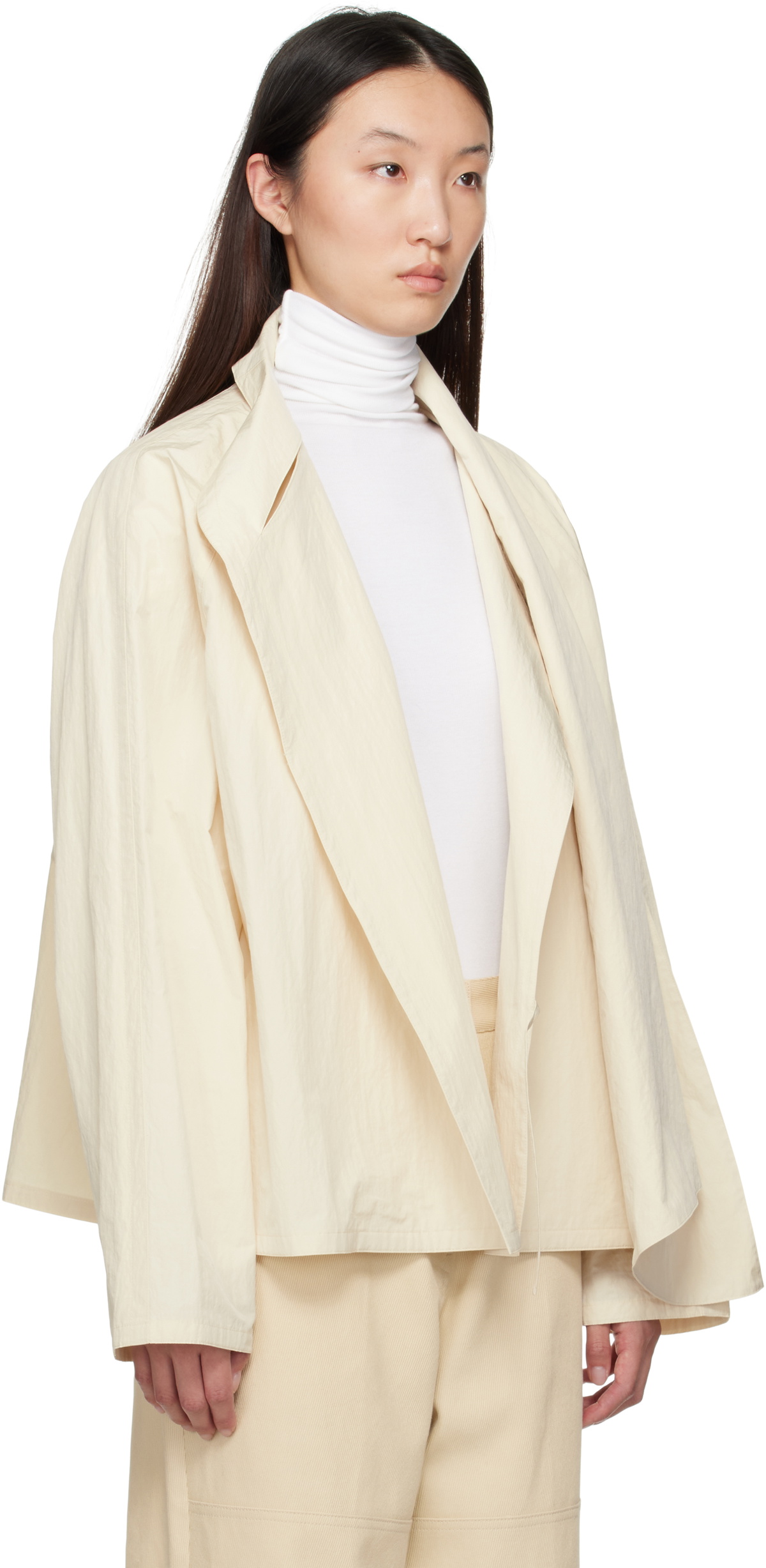 LE17SEPTEMBRE Beige Scarf Short Trench Jacket