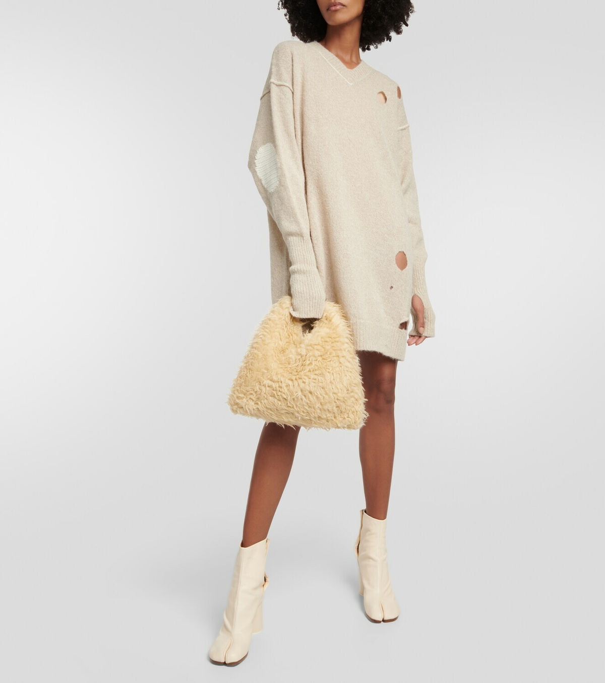 【MM6 Maison Margiela】Japanese classic フェイクファー Bag MM6 Maison Margiela Classic Japanese faux-fur tote bag