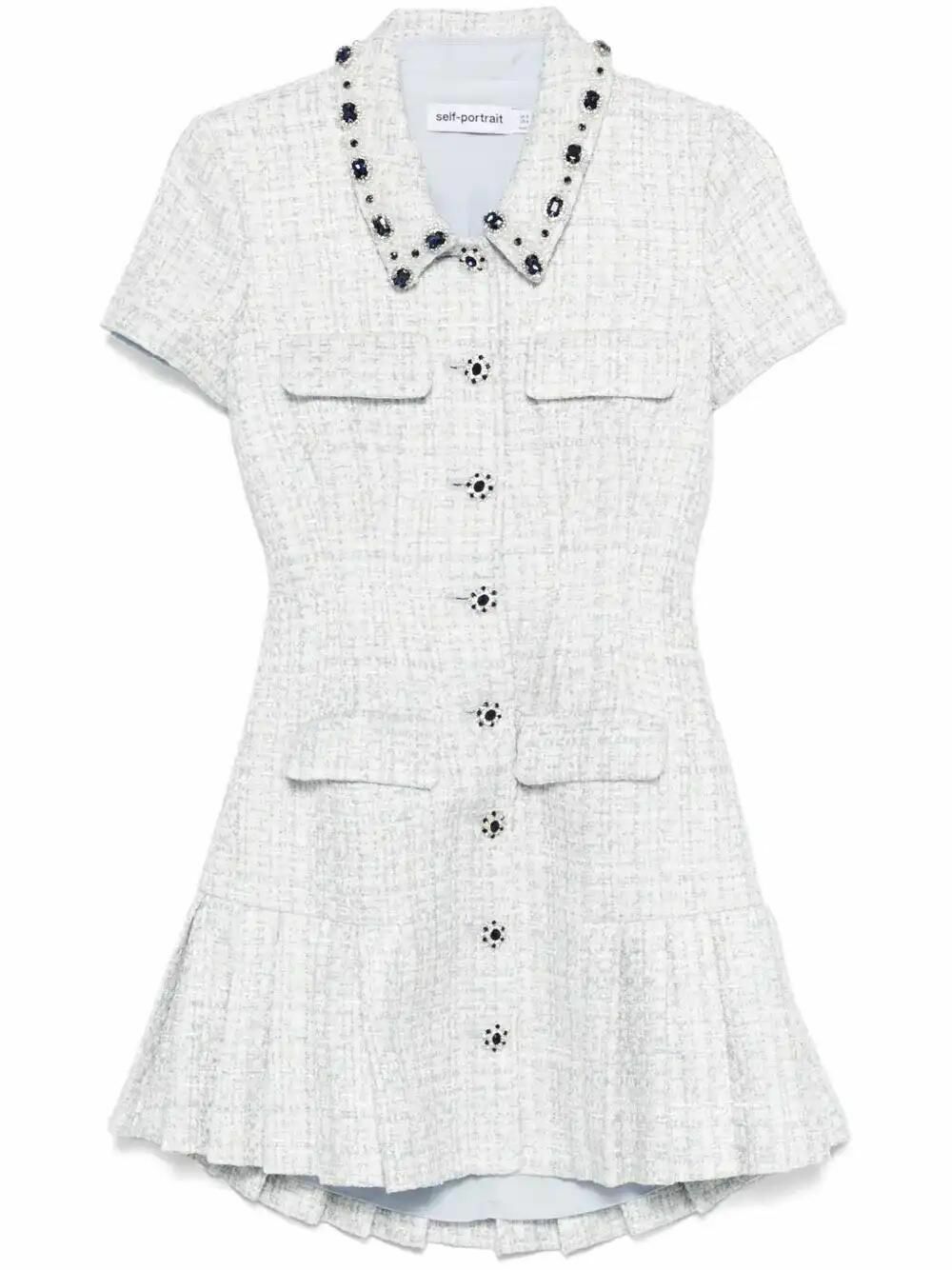 Self-Portrait Bouclé Mini Dress