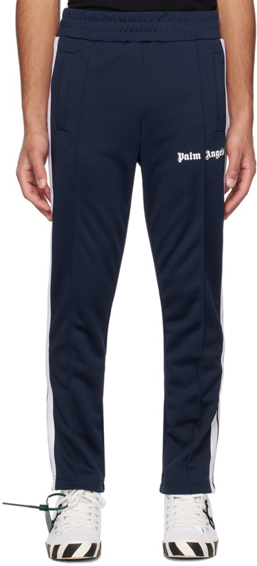 Photo: Palm Angels Navy Slim Track Pants