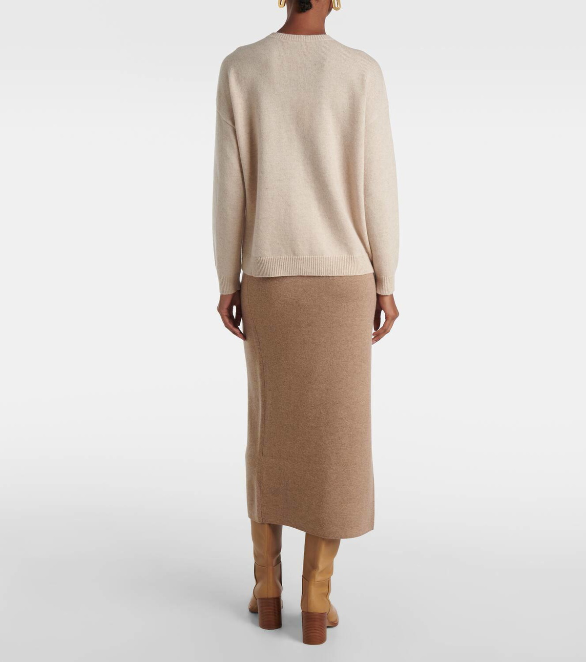 Max Mara Logo embellished wool and cashmere sweater