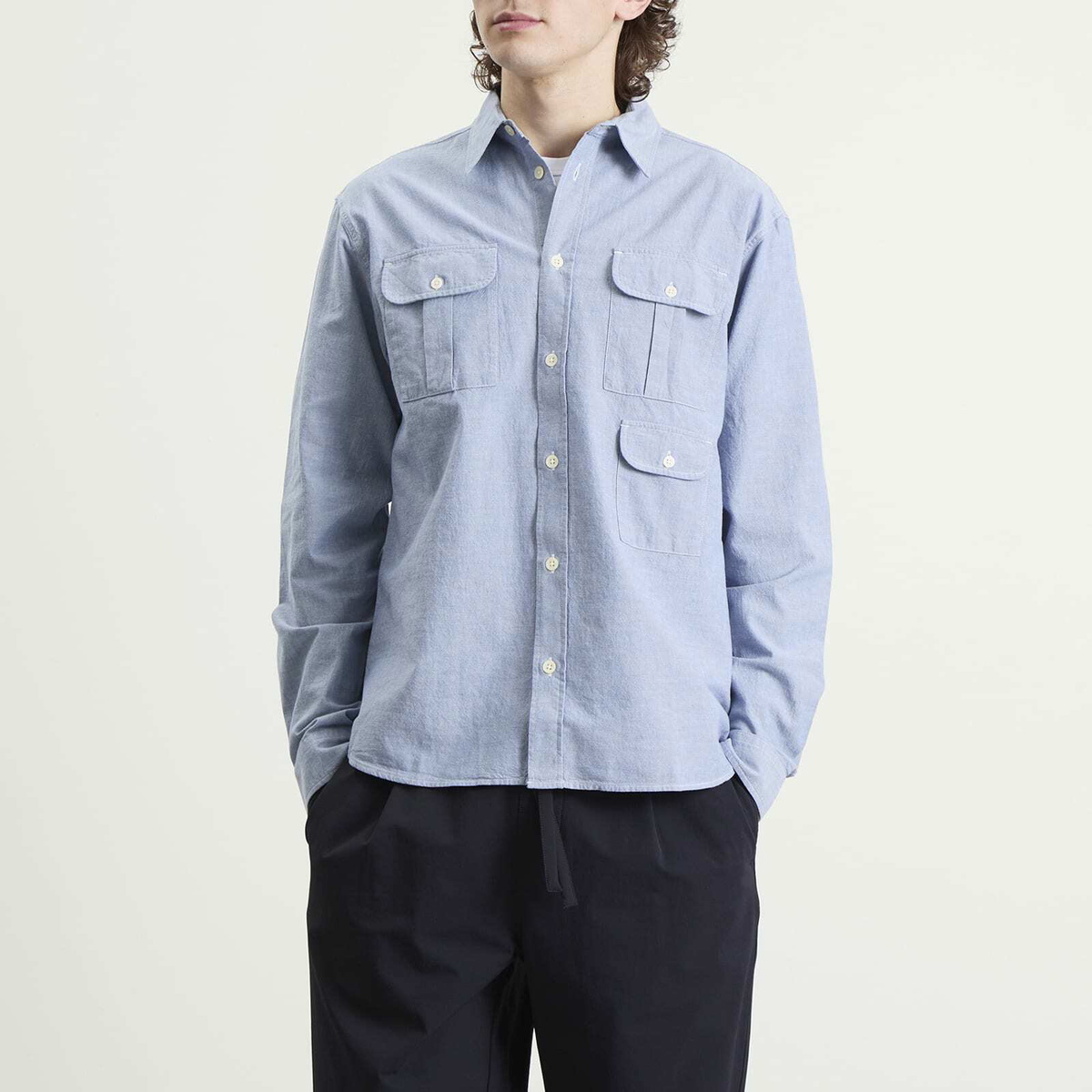 Kestin Men's Kinnaird Shirt in Blue Chambray