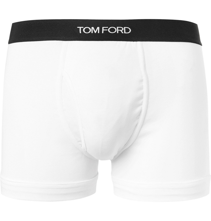 Photo: TOM FORD - Two-Pack Stretch-Cotton Boxer Briefs - White