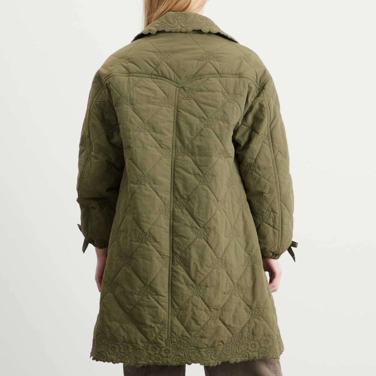 Damson Madder Women's Avery Quilted Coat in Olive