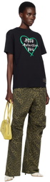 Andersson Bell Khaki Leopard Cross-Over Wide Jeans