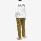 Men's AAPE Long Sleeve Small Face Camo T-Shirt in White