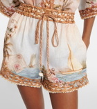 Zimmermann Mahon printed linen shorts