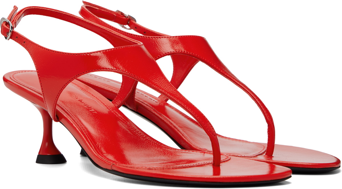 Proenza Schouler Red Tee Thong Heeled Sandals