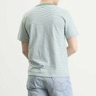 Armor-Lux Men's Fine Stripe T-Shirt in Ivy/Blanc