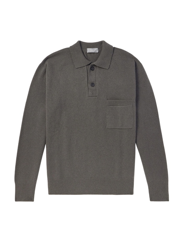 Photo: Margaret Howell - Merino Wool and Cashmere-Blend Polo Sweater - Brown