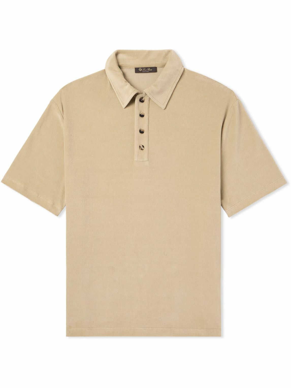 Loro Piana - Tsubaki Cotton and Silk-Blend Chenille Polo Shirt