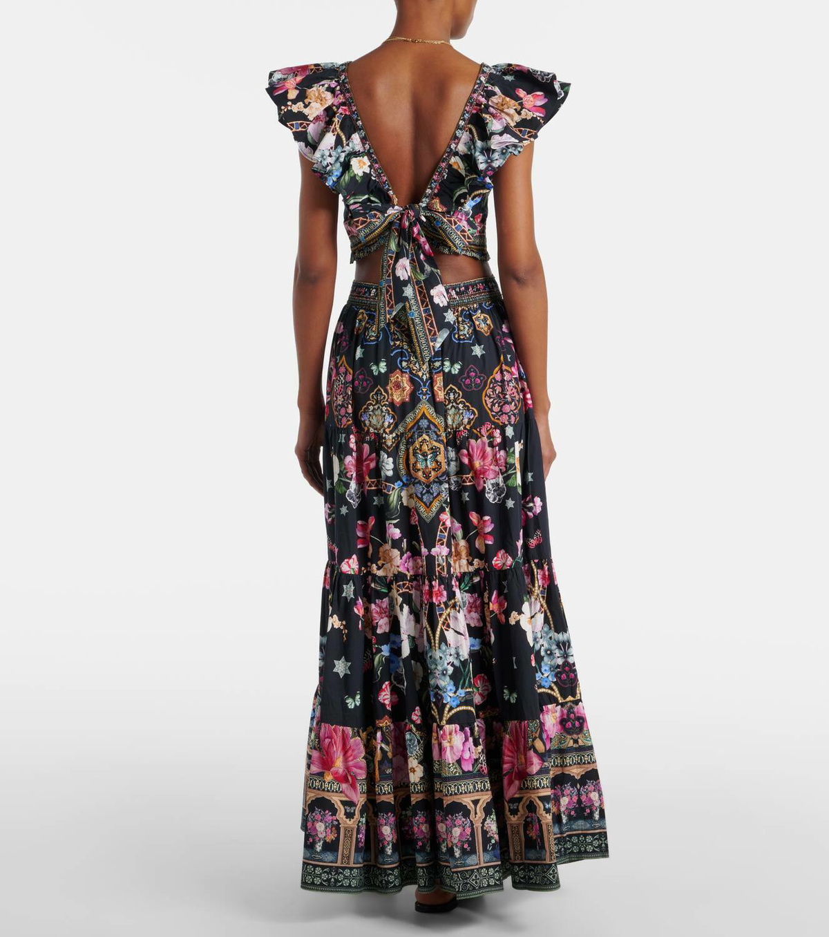 Camilla Crystal-embellished poplin maxi skirt