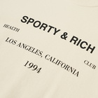 Sporty & Rich Men's LA Health Club Crew Sweat in Cream/Black