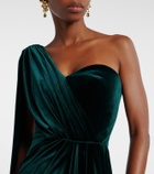 Monique Lhuillier One-shoulder velvet gown