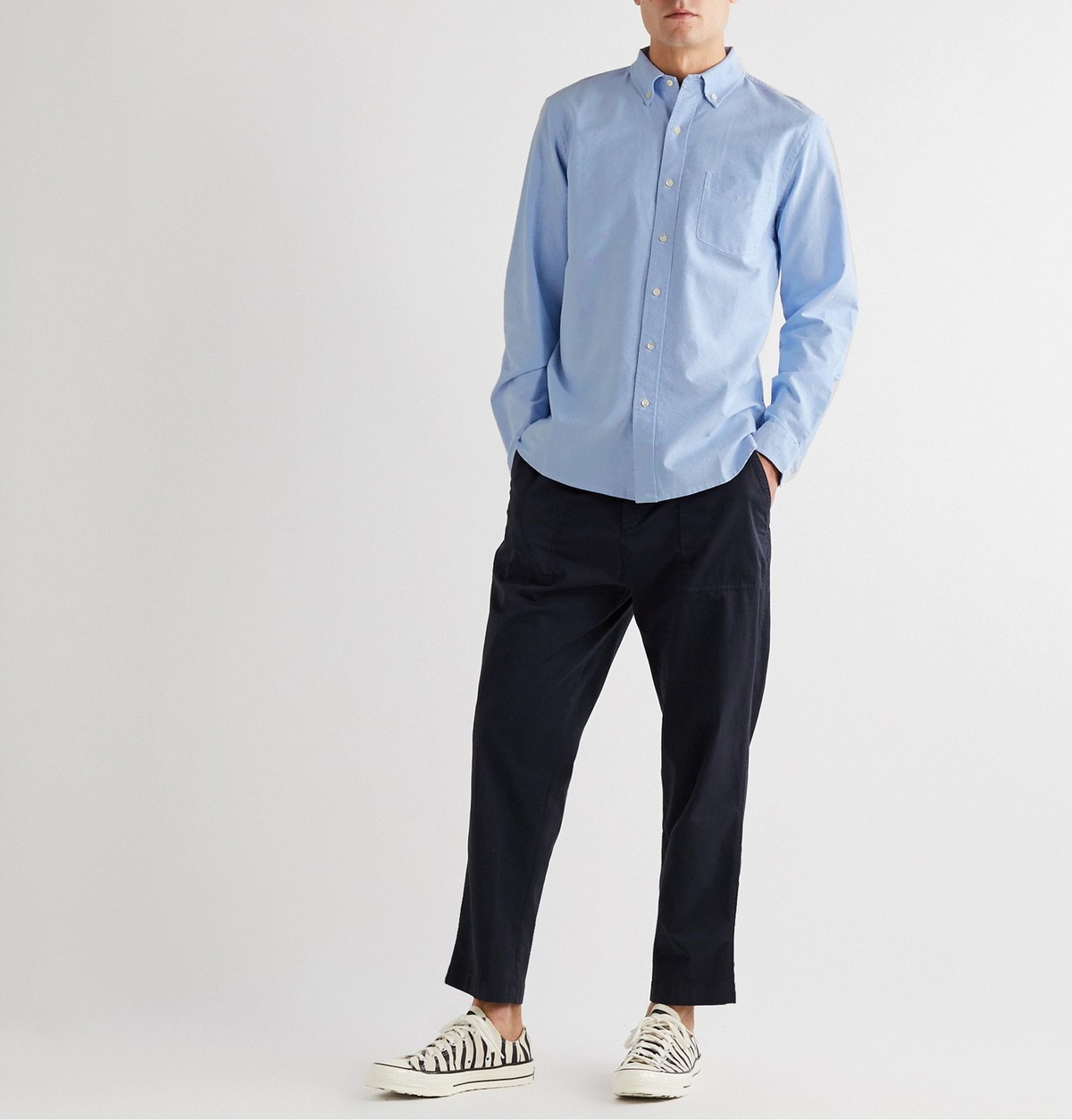 Alex Mill - Button-Down Collar Overdyed Cotton Oxford Shirt - Blue