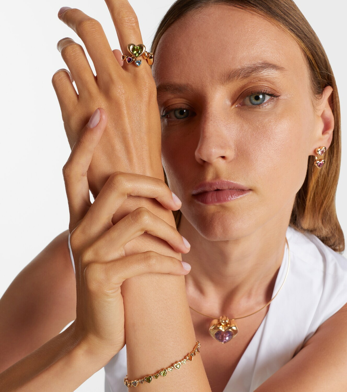 Roxanne First 14kt gold ring with sapphires