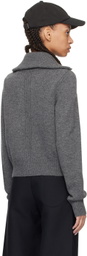 Fax Copy Express Gray Zip Sweater
