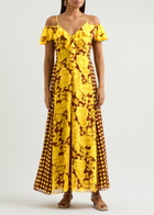 Diane Von Furstenberg Aya Printed Chiffon Maxi Dress Yellow