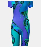 Pucci Orchidee printed off-shoulder romper