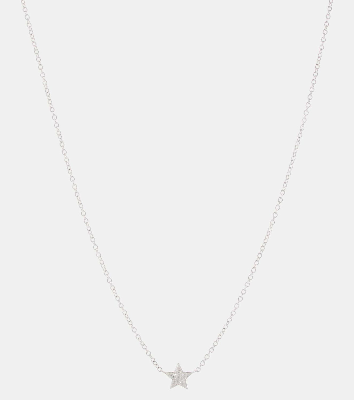 Maria Tash Invisible Set Diamond Star 18kt white gold necklace with diamonds