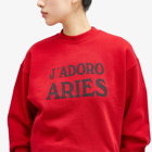 Aries Women's J'Adoro Crew Sweat in Red