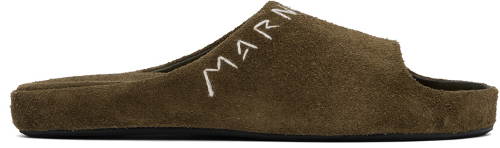 Photo: Marni Khaki Suede Fusslide Sandals