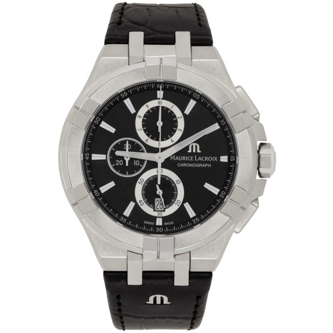 Photo: Maurice Lacroix Silver and Black AIKON Chronograph 44mm Watch