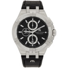 Maurice Lacroix Silver and Black AIKON Chronograph 44mm Watch