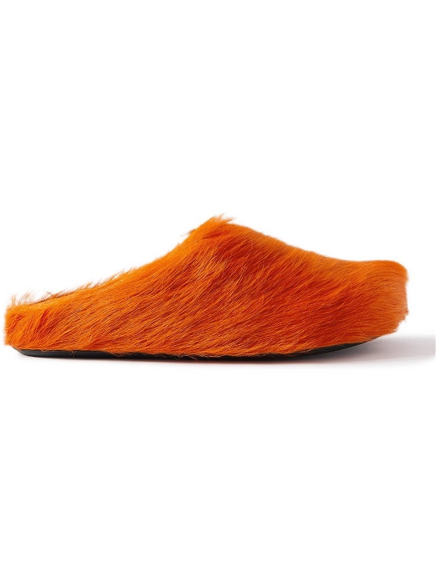 Photo: Marni - Fussbett Calf Hair Slippers - Orange