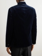 Favourbrook - Nehru-Collar Cotton-Velvet Jacket - Blue
