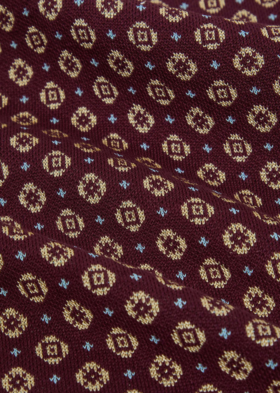 DRÔLE DE Monsieur Polo Maille Jacquard Cravate Patterned Cotton-blend Polo Shirt Dark Red