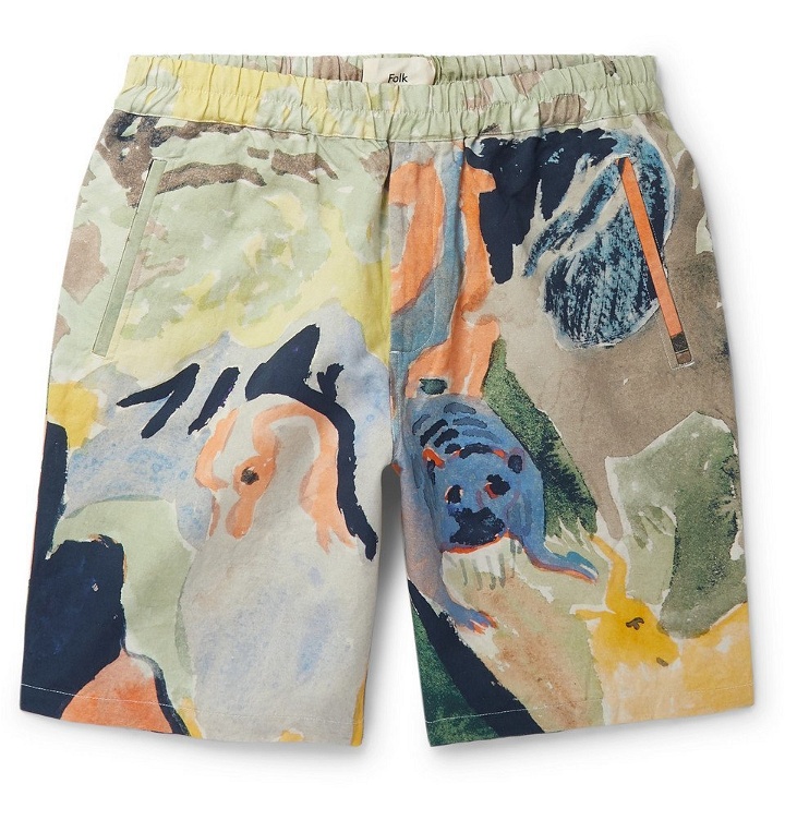Photo: Folk - Goss Brothers Printed Linen and Cotton-Blend Drawstring Shorts - Multi