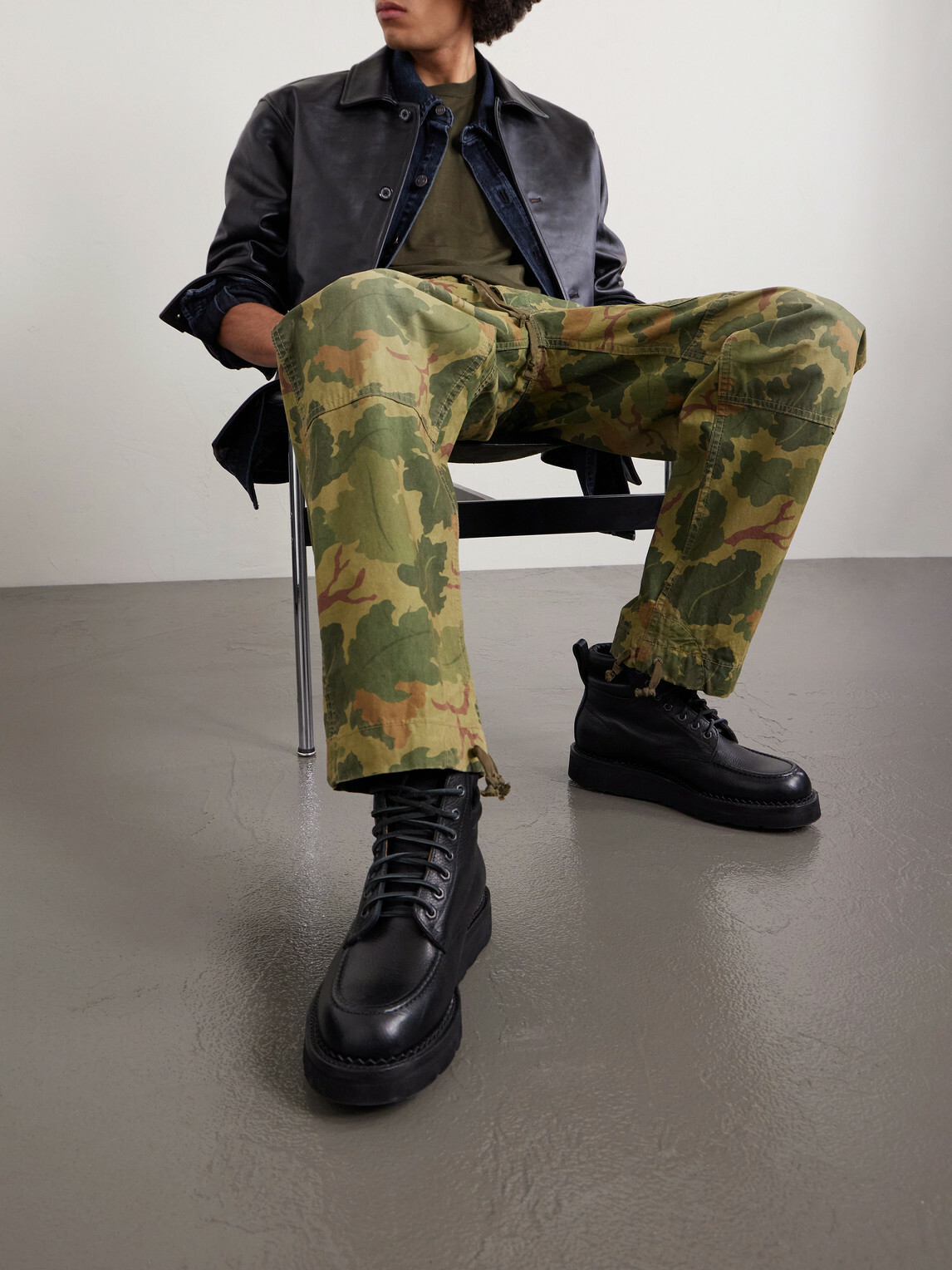 RRL - Straight-Leg Camouflage-Print Cotton Cargo Trousers - Green