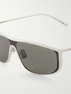 SAINT LAURENT - Luna Rectangular-Frame Silver-Tone Sunglasses