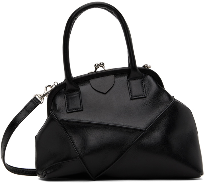 Photo: Y's Black Semi-Gloss Leather Polyhedral Bag