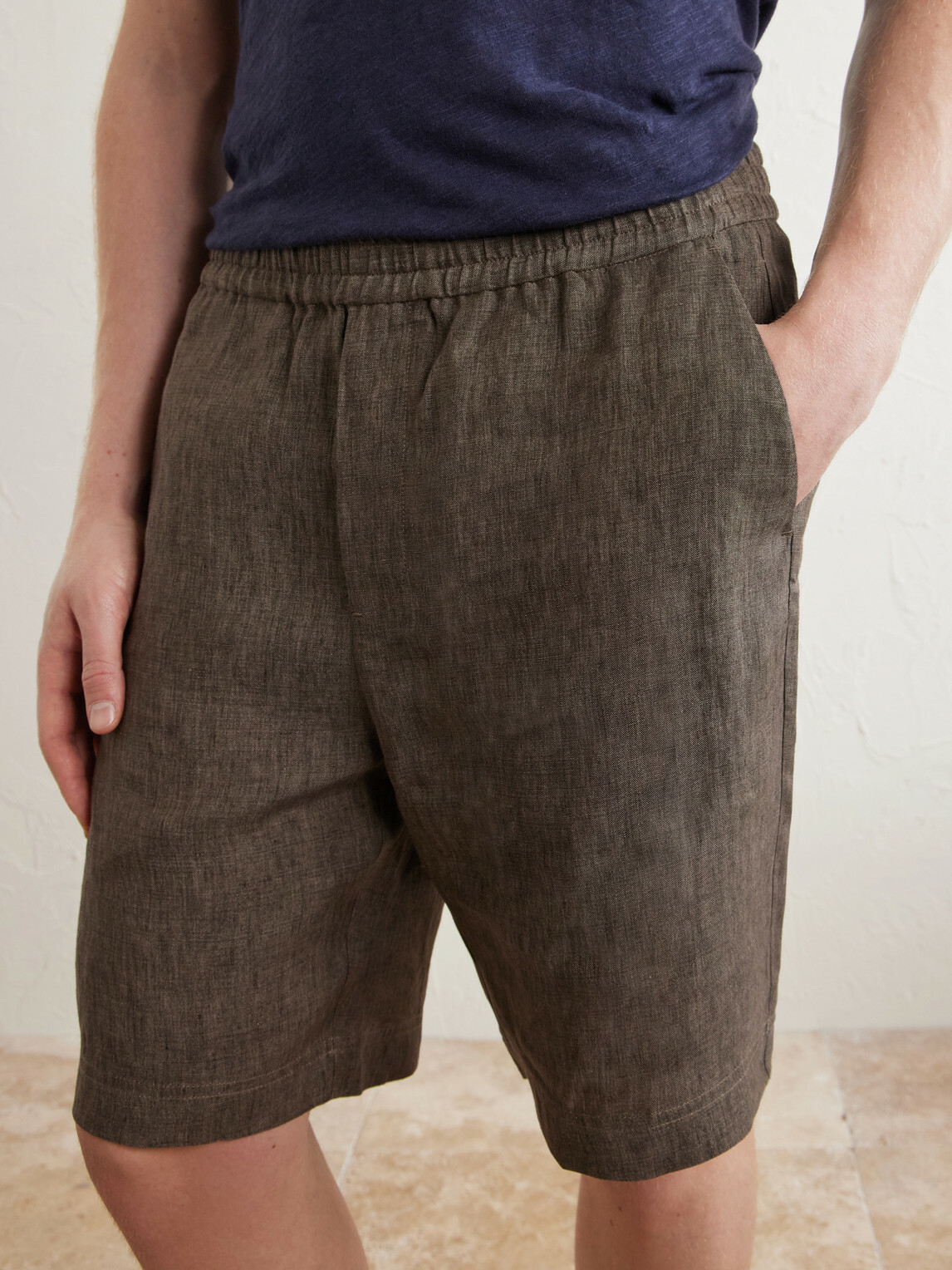 Sunspel - Straight-Leg Linen Shorts - Brown