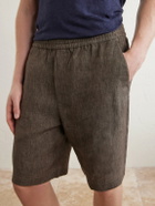 Sunspel - Straight-Leg Linen Shorts - Brown
