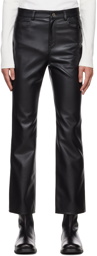 System SSENSE Exclusive Black Faux-Leather Pants